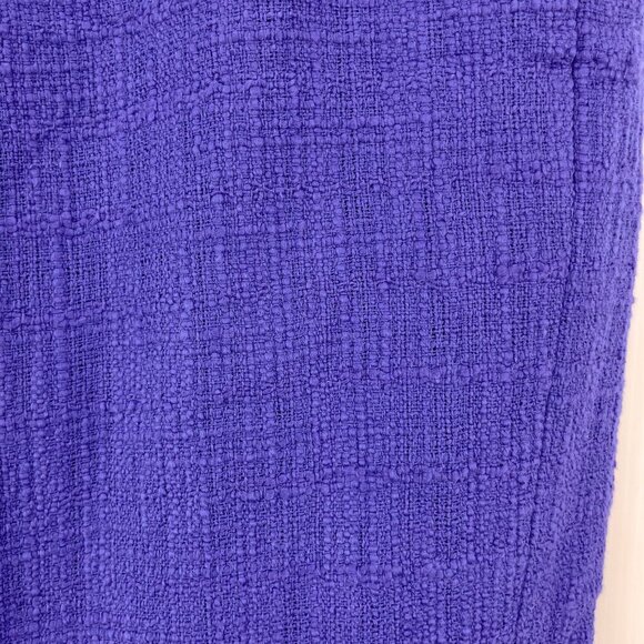 J. CREW NWT Cotton Tweed Fully Lined Pencil Fringe Hem Blue Purple Skirt Size 6 - Picture 5 of 11